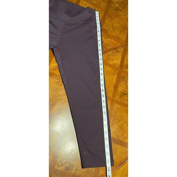 Zyia Active Brilliant Hi-Rise Capri 20" Wine Burgundy Legging Pockets Size 14-16 - Picture 8 of 8